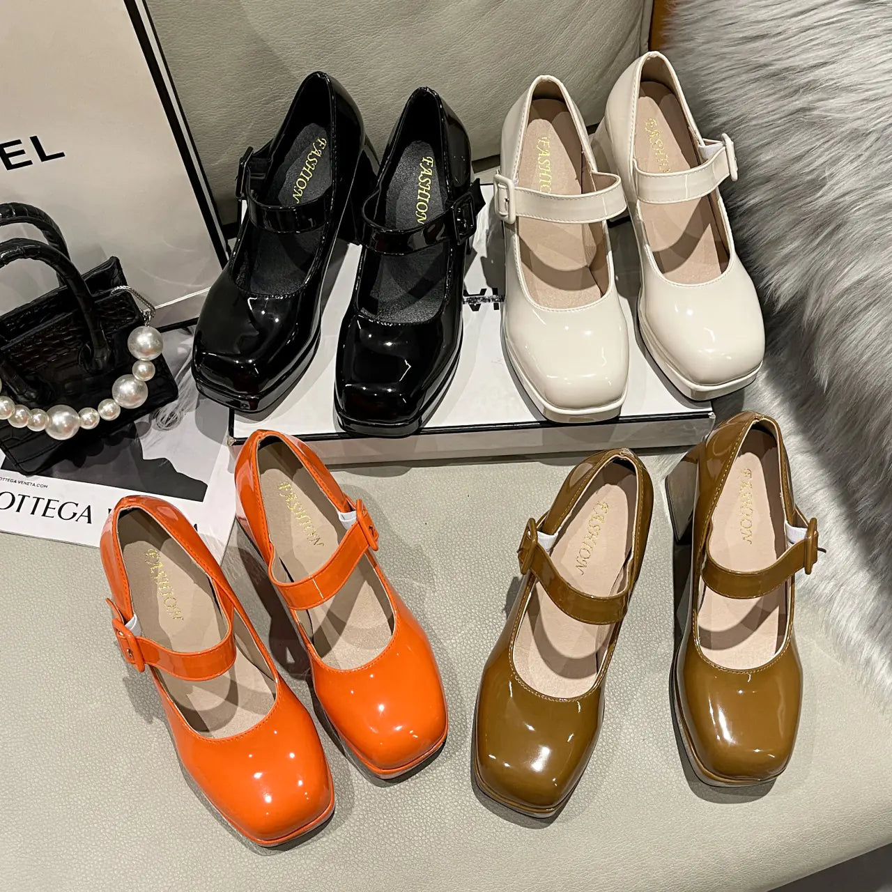 Vintage High Heel Mary Jane Platform Shoes for Girls