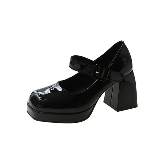 Vintage High Heel Mary Jane Platform Shoes for Girls
