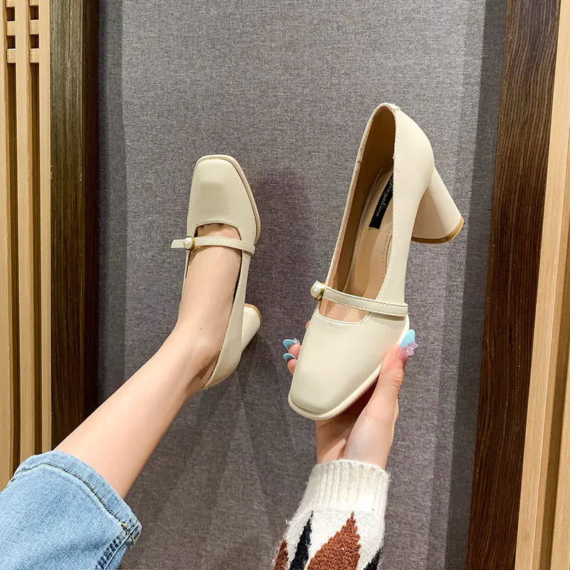 2020 New Women's Mary Jane Chunky Heel Pumps