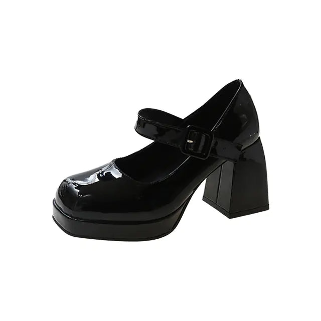 Vintage High Heel Mary Jane Platform Shoes for Girls